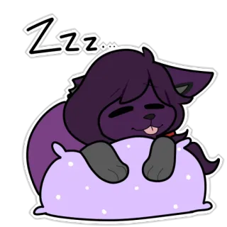 💤 Zzz... slaap, slapen, schattig, kawaii, cartoon, kussen, zzz, kat whatsapp sticker
