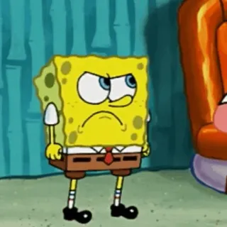 🍔 Spongebob Bob l'éponge, dessin animé, en colère, Nickelodeon, personnage telegram sticker