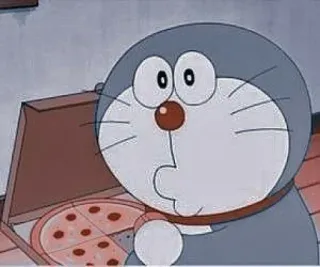 💖 Doraemon Doraemon, Desenho animado, Anime, Pizza, Gato robô telegram sticker