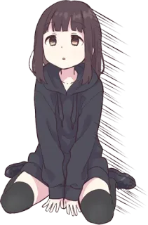 😶 Аниме, Девушка, Милая, Мультфильм, Худи, Каваий telegram sticker