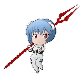 🔪 Rei Ayanami Neon Genesis Evangelion Аниме, Чиби, Рэй Аянами, Евангелион, Персонаж, Анимированный, Манга whatsapp sticker