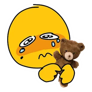 😭 emoji, llorando, triste, oso de peluche telegram sticker