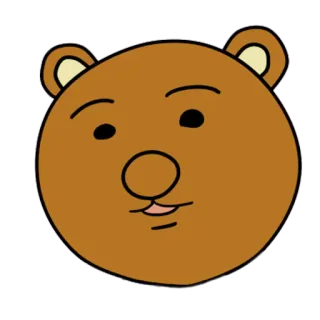 😏 ours, dessin animé, animal, visage, mignon telegram sticker