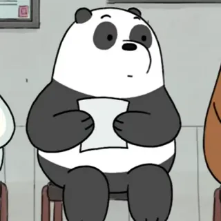 🍑 Panda We Bare Bears Панда, Мы обычные медведи, Мультфильм, Персонаж, Медведь whatsapp sticker
