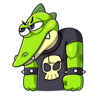 😠 desenho animado, crocodilo, animal, personagem, adesivo telegram sticker