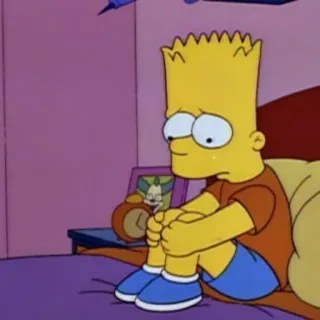 ☹ Bart Simpson The Simpsons Cartoon, Traurig, Figur, TV Sendung, Simpsons, Bart Simpson, Trauer, Animation whatsapp sticker