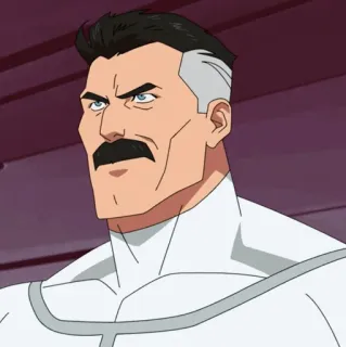 🌐 Omni-Man Invincible Superheld, Viltrumit, Schnurrbart, ernst, Invincible telegram sticker