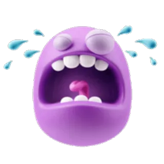 😭 울음, 이모티콘, 슬픈, 화난, 보라색, 3D telegram sticker