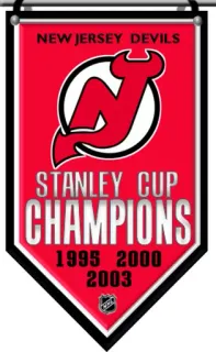 👹 NEW JERSEY DEVILS
STANLEY CUP CHAMPIONS
1995 2000 2003 sports, hockey, New Jersey Devils, Coupe Stanley, LNH whatsapp sticker