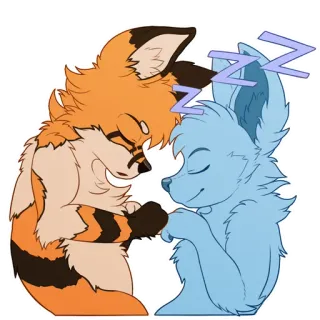💤 Furry, Binatang, Rubah, Tidur, Lucu, Kartun telegram sticker