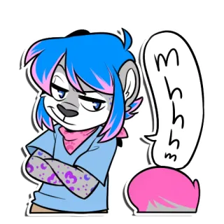 😏 mhhm Furry, Dier, Schattig, Personage, Antropomorf whatsapp sticker