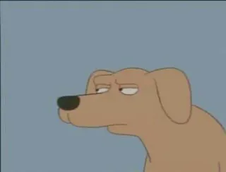 😒 Brian Griffin Family Guy perro, dibujos animados, animación, mascota, Padre de familia, Brian telegram sticker