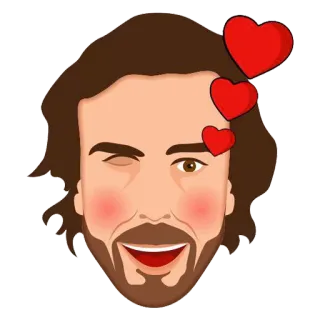 😍 gesicht, kopf, herzen, person, cartoon, liebe, zwinkern telegram sticker