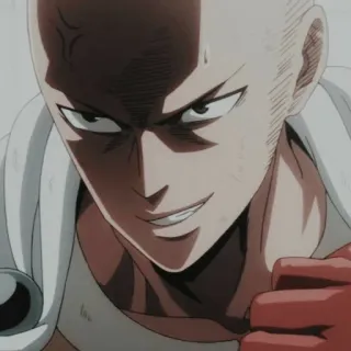 📎 Saitama One Punch Man Anime, One Punch Man, Saitama, Héroe, Manga, Calvo, Serio, Luchador telegram sticker