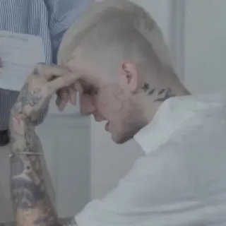 💙 Lil Peep lil peep, แร็ปเปอร์, เพลง, เศร้า, อีโม, นักร้อง telegram sticker