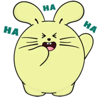 😆 HA HA coniglio, ridere, divertente, animale, cartone animato, carino, felice whatsapp sticker