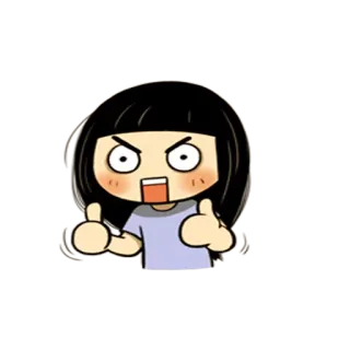 👍 Anime, Mädchen, Cartoon, Süß, Fröhlich, Daumen hoch telegram sticker
