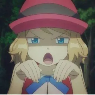 👻 Serena Pokemon Серена, Покемон, Аниме, Персонаж, Злой, Выражение whatsapp sticker