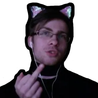 🖕 osoba, środkowy palec, obraźliwy gest, uszy telegram sticker