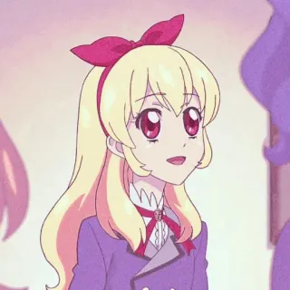 🍓 Anime, Gadis, Imut, Kartun, Animasi, Rambut pirang, Pita merah telegram sticker