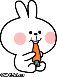 😋 @MHSTICKERS coniglio, carota, carino, adesivo, animale telegram sticker