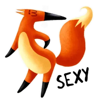 👙 SEXY raposa, sexy, animal, desenho animado, fofo, engraçado, adesivo telegram sticker