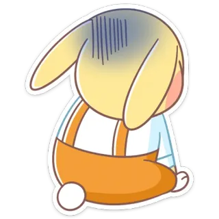 😱 Hase, traurig, verärgert, Cartoon, Sticker, gelb telegram sticker