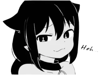 😏 Heh. Anime, Chica gato, Sonrisa burlona, Je telegram sticker