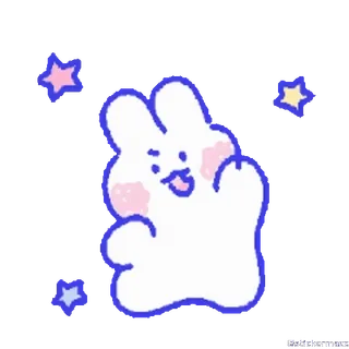 🥰 coniglio, carino, stelle, cartone animato, adesivo, coniglietto telegram sticker