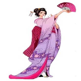 🥰 Geisha, Kimono, Ventaglio, Tradizionale, Donna, Cultura Giapponese telegram sticker
