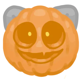 🎃 тыква, хэллоуин, оранжевый, мультфильм, стикер whatsapp sticker