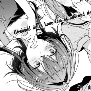 🎤 Weekend dates have lots of ups and downs anime, manga, romance, date, weekend, ups and downs whatsapp sticker