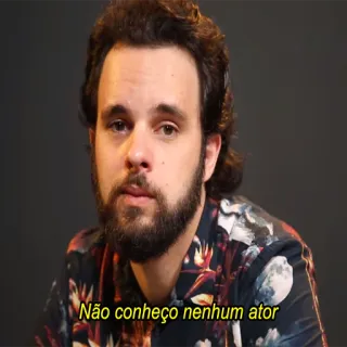 🙍‍♂️ Não conheço nenhum ator Actor, Retrato, Hombre, Barbudo, Portugués brasileño telegram sticker