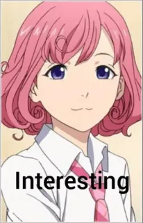 👀 Interesting Anime, garota, cabelo rosa, personagem, interessante whatsapp sticker