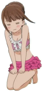 😢 Anime, Ragazza, Costume da bagno telegram sticker