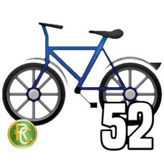 5️⃣ 52 bicicleta, número 52, bici, vehículo, transporte telegram sticker
