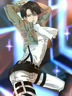 ♠️ Levi Ackerman Attack on Titan อนิเมะ, ผ่าพิภพไททัน, รีไวล์, รีไวล์ แอคเคอร์แมน, ตัวละคร, มังงะ telegram sticker