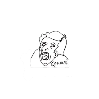 😜 GENIUS Meme, Geniale, Divertente, Umorismo, Internet, Espressione, Derp telegram sticker