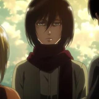 🥀 Mikasa Ackerman Attack on Titan anime, cartoon, character, Mikasa Ackerman, Attack on Titan telegram sticker