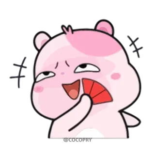 😈 Мультфильм, Животное, Медведь, Фанат, Выражение, Милый telegram sticker
