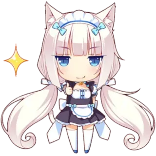 👍 Vanilla Nekopara Anime, Catgirl, Maid, Chibi, Carino telegram sticker