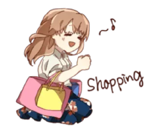 👜 Shopping shopping, cartoon, animated, girl, bag telegram sticker