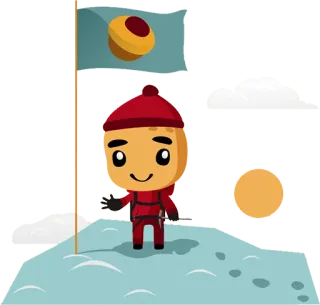 🗻 cartone animato, montagna, arrampicata, bandiera, avventura, neve telegram sticker