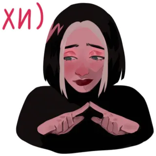 😳 хи) mulher, retrato, personagem, expressão, fofo, emoji telegram sticker