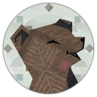 😶 bear, animal, cute, sticker, wood, texture, geometric, illustration telegram sticker