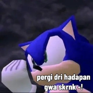 😏 Sonic pergi dri hadapan gwa skrnk -! sonic, personaje de videojuego, sonic the hedgehog, divertido, meme telegram sticker