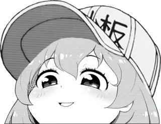 🙂 血小板 Anime, Cells at Work!, Trombosit, imut, Manga telegram sticker