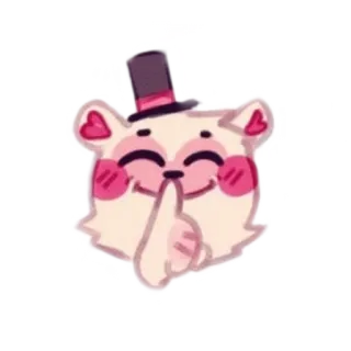 🤫 chut, ours, mignon, chapeau, rose, coeur, doigt whatsapp sticker