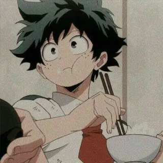 😳 Izuku Midoriya My Hero Academia Anime, Manga, My Hero Academia, Izuku Midoriya, Deku, Ăn, Đũa telegram sticker