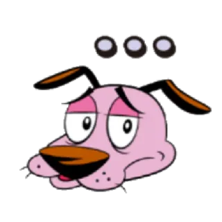 😞 Courage Courage the Cowardly Dog หมา, การ์ตูน, คูเรจ หมาน้อยผู้กล้าหาญ, คูเรจ, กลัว, หมาสีชมพู telegram sticker